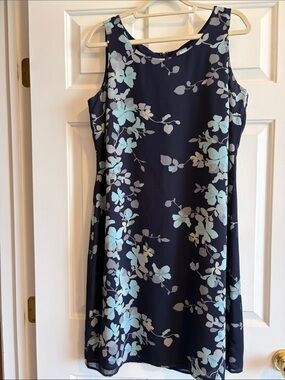 Old Navy Navy Floral Sleeveless Shift Dress sz 14